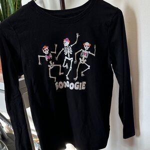 Wonder Nation Black Booogie Skeleton Tee